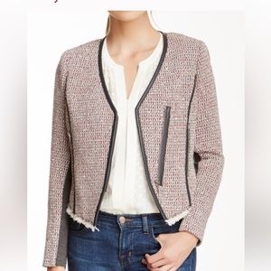 Rebecca Taylor Tweed Cutaway Zip up Jacket Size 2